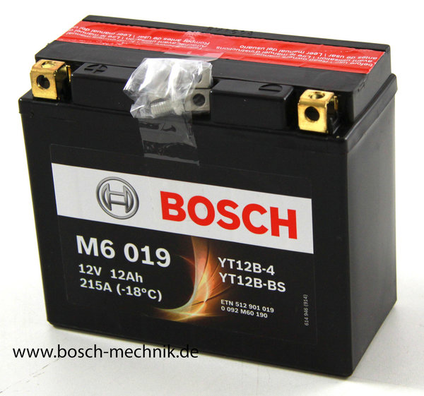 Motorradbatterie Bosch M6      12Ah 215A  0092M60190