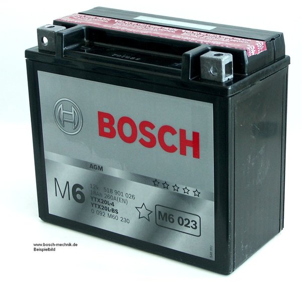 Motorradbatterie Bosch M6      7Ah 120A  0092M60080