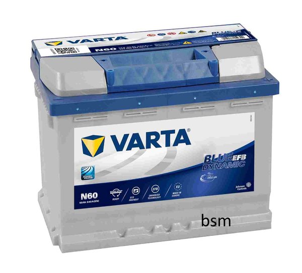 Starterbatterie Varta Blue Dynamic  EFB    60Ah 640A   560500064 D842