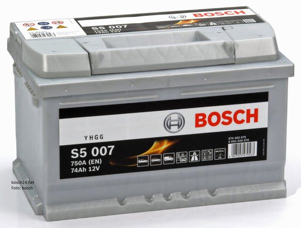 Starterbatterie Bosch S5      74Ah 750A   0092S50070