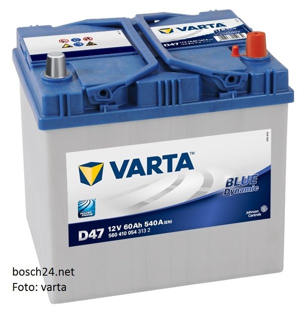 Starterbatterie Varta Blue Dynamic      60Ah 540A  560410054 3132  D47