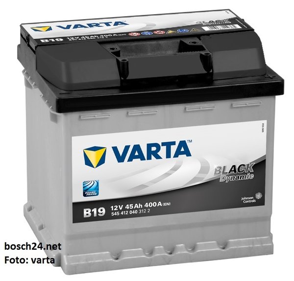 Starterbatterie Varta Black Dynamic      45Ah 400A  5454120403122