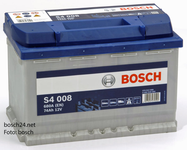Starterbatterie Bosch S4      74Ah 680A  0092S40080