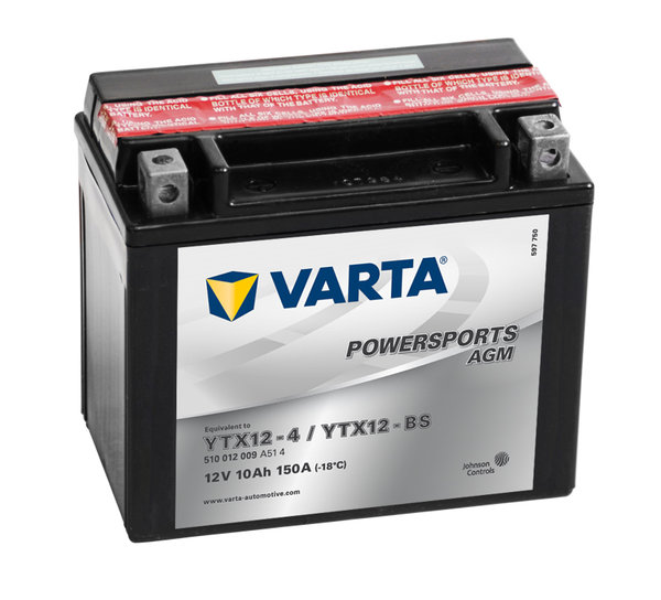 Motorradbatterie Varta Powersports  AGM      10Ah 150A  510212009 A514